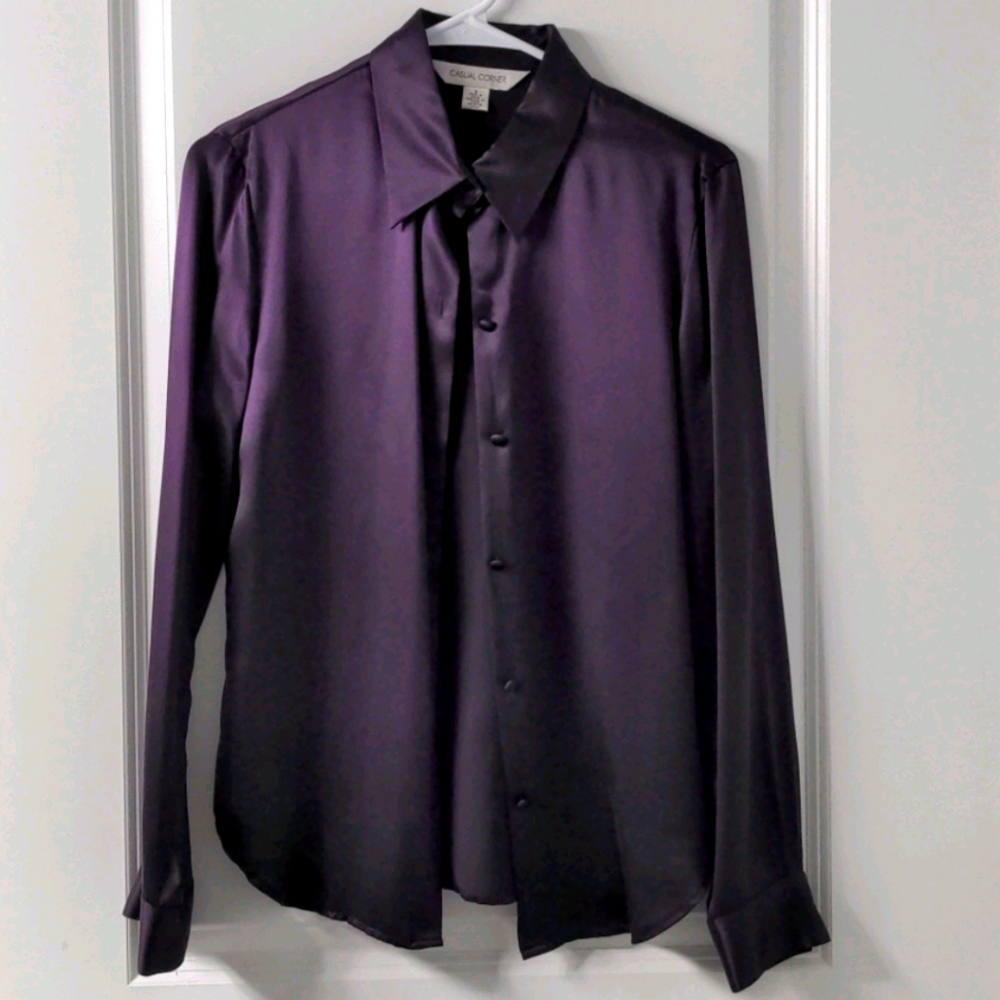 100% silk purple shirt